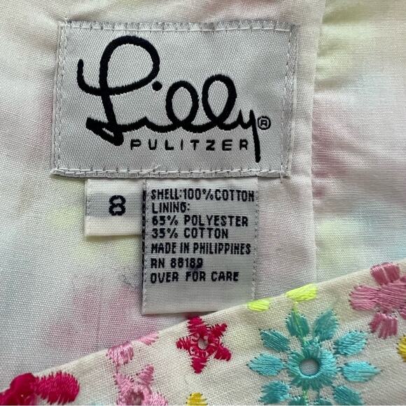 Lilly Pulitzer Starlet Eyelet Floral Embroidered Mini Skirt Size 8 - Picture 8 of 9